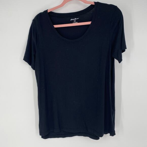 Eddie Bauer T-shirt Women’s Medium Black Cotton & Modal Staple Wardrobe Tradmom - Picture 1 of 8